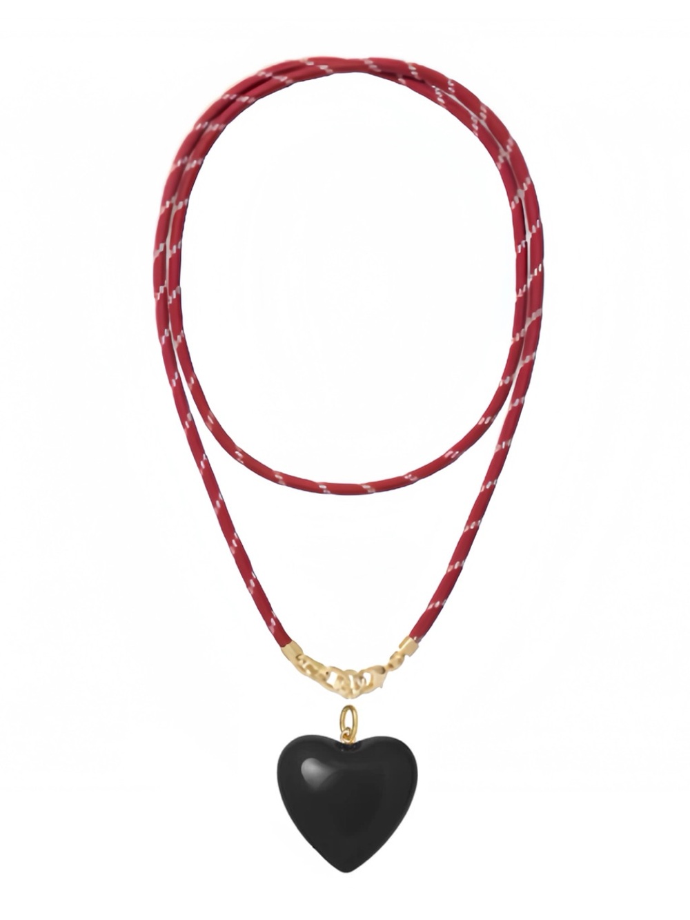 Roxanne Assoulin The Long Happy Cord Charm Necklace Burgundy Cord Black
Heart